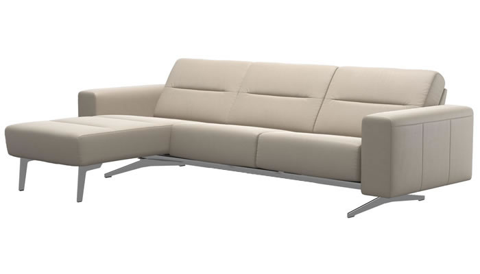 Stressless Stella Long Seat Sofa in Paloma Fog Leather